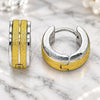 Stainless Steel Huggie Hoop, Matte Finish, Two Tone, 02.384.0001.12