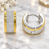 Stainless Steel Huggie Hoop, Matte Finish, Two Tone, 02.384.0002.12