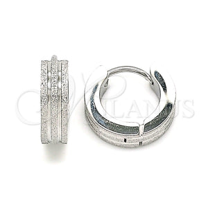 Stainless Steel Hoop Earrings — Huggie Hoop Matte 02. — main product view — SKU 142448 | Acero Inoxidable aretes de aro — Huggie Hoop Matte 02. — SKU 142448