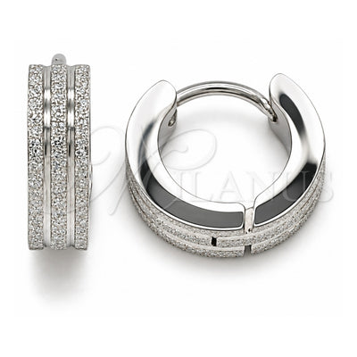 Stainless Steel Huggie Hoop, Matte Finish, Steel Finish, 02.384.0011.12