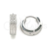 Stainless Steel Huggie Hoop, Matte Finish, Steel Finish, 02.384.0011.12