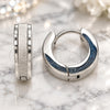 Stainless Steel Huggie Hoop, Matte Finish, Steel Finish, 02.384.0012.12