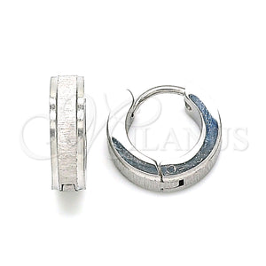 Stainless Steel Hoop Earrings — Huggie Hoop Matte 02. — main product view — SKU 142449 | Acero Inoxidable aretes de aro — Huggie Hoop Matte 02. — SKU 142449