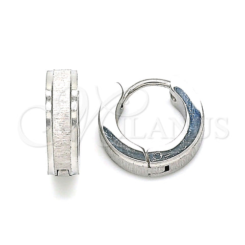 Stainless Steel Huggie Hoop, Matte Finish, Steel Finish, 02.384.0012.12