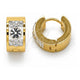 Stainless Steel Huggie Hoop, with White Crystal, Polished, Golden Finish, 02.384.0016.12