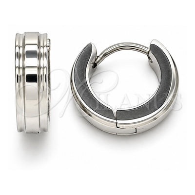 Stainless Steel Huggie Hoop, Polished, Steel Finish, 02.384.0017.12