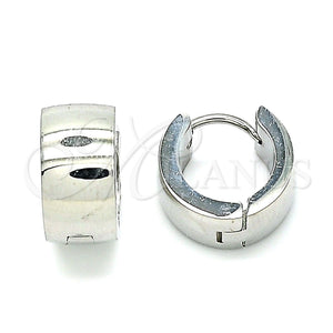 Stainless Steel Hoop Earrings — Huggie Hoop Polished 02. — main product view — SKU 142455 | Acero Inoxidable aretes de aro — Huggie Hoop pulido 02. — SKU 142455