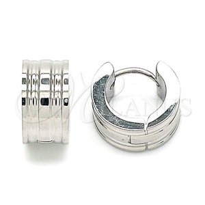 Stainless Steel Hoop Earrings — Huggie Hoop Polished 02. — main product view — SKU 142456 | Acero Inoxidable aretes de aro — Huggie Hoop pulido 02. — SKU 142456