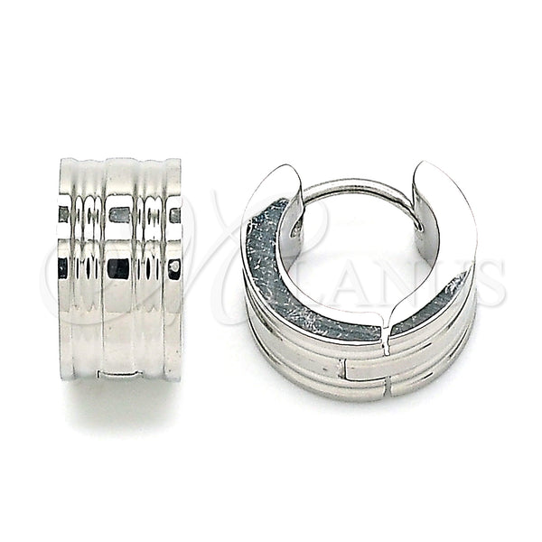 Stainless Steel Hoop Earrings — Huggie Hoop Polished 02. — main product view — SKU 142456 | Acero Inoxidable aretes de aro — Huggie Hoop pulido 02. — SKU 142456