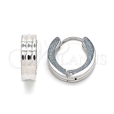 Acero Inoxidable aretes de aro — Huggie Hoop pulido 02. por Mayoreo, vista principal del producto