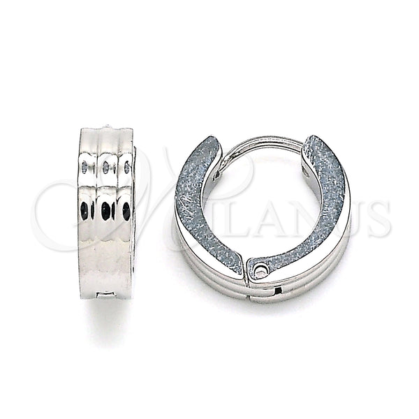 Stainless Steel Hoop Earrings — Huggie Hoop Polished 02. — main product view — SKU 142457 | Acero Inoxidable aretes de aro — Huggie Hoop pulido 02. — SKU 142457