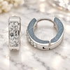 Stainless Steel Huggie Hoop, with White Crystal, Polished, Steel Finish, 02.384.0024.12
