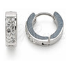 Stainless Steel Huggie Hoop, with White Crystal, Polished, Steel Finish, 02.384.0024.12