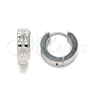 Stainless Steel Hoop Earrings — Huggie Hoop Diamond Cutting 02. — main product view — SKU 142463 | Acero Inoxidable aretes de aro — Huggie Hoop Diamond Cutting 02. — SKU 142463