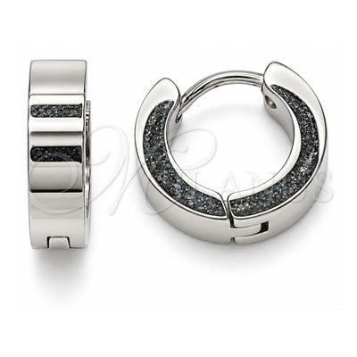 Stainless Steel Huggie Hoop, Polished, Steel Finish, 02.384.0027.12