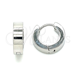 Stainless Steel Hoop Earrings — Huggie Hoop Polished 02. — main product view — SKU 142464 | Acero Inoxidable aretes de aro — Huggie Hoop pulido 02. — SKU 142464