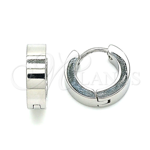 Stainless Steel Huggie Hoop, Polished, Steel Finish, 02.384.0027.12