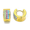 Stainless Steel Huggie Hoop, with Multicolor Crystal, Polished, Golden Finish, 02.384.0032.12