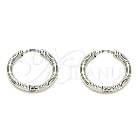 Stainless Steel Huggie Hoop, Polished, Steel Finish, 02.384.0037.20
