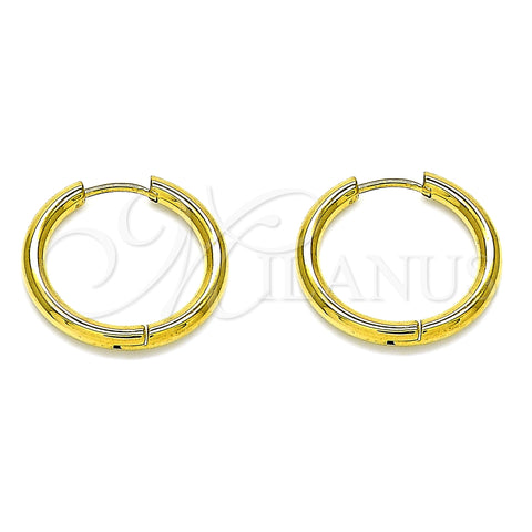 Stainless Steel Huggie Hoop, Polished, Golden Finish, 02.384.0037.1.20