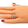 Oro Laminado Multi Stone Ring, Gold Filled Style with White Cubic Zirconia, Polished, Golden Finish, 01.221.0006.09 (Size 9)