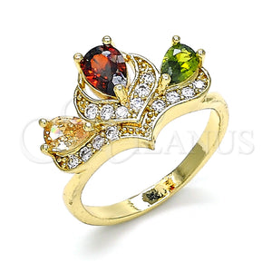Gold Filled Ring — Multi Stone Ring Teardrop Design with Multicolor Cubic — main product view — SKU 142489 | Oro Laminado anillo — Multi Stone Ring Teardrop diseño with Multicolor Cubic — SKU 142489