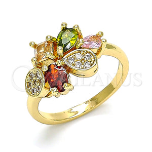 Gold Filled Ring — Multi Stone Ring Teardrop Design with Multicolor Cubic — main product view — SKU 142492 | Oro Laminado anillo — Multi Stone Ring Teardrop diseño with Multicolor Cubic — SKU 142492