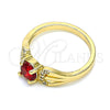 Oro Laminado Multi Stone Ring, Gold Filled Style with Garnet Cubic Zirconia and White Crystal, Polished, Golden Finish, 01.284.0052.1.07 (Size 7)