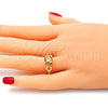 Oro Laminado Multi Stone Ring, Gold Filled Style with Dark Champagne and White Cubic Zirconia, Polished, Golden Finish, 01.284.0053.1.08 (Size 8)