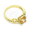 Oro Laminado Multi Stone Ring, Gold Filled Style with Dark Champagne and White Cubic Zirconia, Polished, Golden Finish, 01.284.0053.1.08 (Size 8)