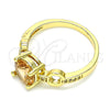 Oro Laminado Multi Stone Ring, Gold Filled Style with Dark Champagne and White Cubic Zirconia, Polished, Golden Finish, 01.284.0053.1.08 (Size 8)