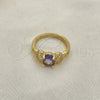 Oro Laminado Multi Stone Ring, Gold Filled Style with Amethyst and Pink Cubic Zirconia, Polished, Golden Finish, 01.284.0048.1.07 (Size 7)