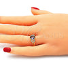 Oro Laminado Multi Stone Ring, Gold Filled Style with Amethyst and White Cubic Zirconia, Polished, Golden Finish, 01.284.0048.1.09 (Size 9)