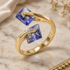 Oro Laminado Multi Stone Ring, Gold Filled Style with Amethyst Cubic Zirconia, Polished, Golden Finish, 01.284.0054.1 (One size fits all)