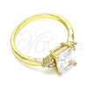 Oro Laminado Multi Stone Ring, Gold Filled Style with White Cubic Zirconia, Polished, Golden Finish, 01.210.0119.5.06 (Size 6)