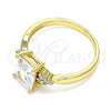 Oro Laminado Multi Stone Ring, Gold Filled Style with White Cubic Zirconia, Polished, Golden Finish, 01.210.0119.5.06 (Size 6)