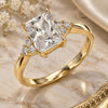 Oro Laminado Multi Stone Ring, Gold Filled Style with White Cubic Zirconia, Polished, Golden Finish, 01.210.0119.5.06 (Size 6)