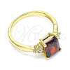 Oro Laminado Multi Stone Ring, Gold Filled Style with Garnet and White Cubic Zirconia, Polished, Golden Finish, 01.210.0119.2.09 (Size 9)