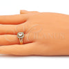 Oro Laminado Multi Stone Ring, Gold Filled Style with White Cubic Zirconia, Polished, Golden Finish, 01.210.0123.5.07 (Size 7)