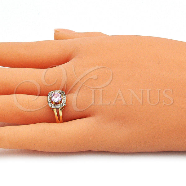 Gold Filled Ring — Multi Stone Ring with Pink and White Cubic — alternate product view — SKU 142597 | Oro Laminado anillo — Multi Stone Ring with Pink and blanco Cubic — SKU 142597
