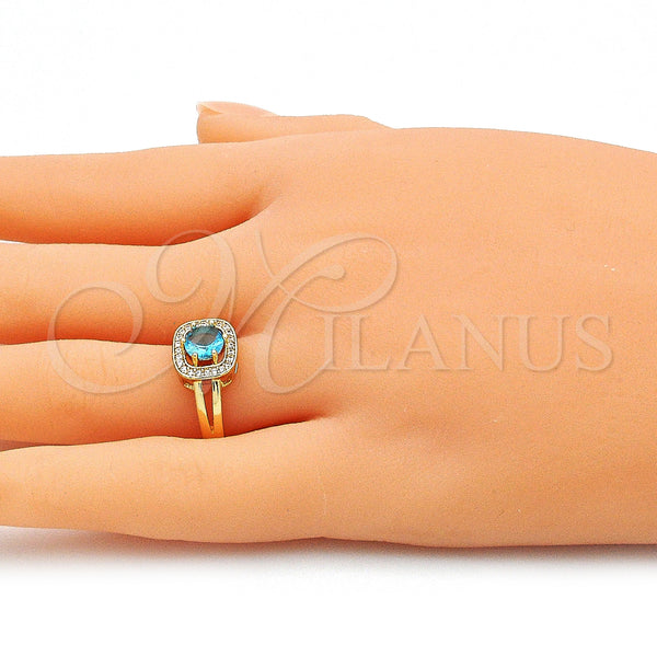 Gold Filled Ring — Multi Stone Ring with Blue Topaz and White — alternate product view — SKU 142600 | Oro Laminado anillo — Multi Stone Ring with Blue Topaz and blanco — SKU 142600