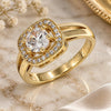Oro Laminado Multi Stone Ring, Gold Filled Style with White Cubic Zirconia, Polished, Golden Finish, 01.210.0123.5.08 (Size 8)