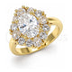 Oro Laminado Multi Stone Ring, Gold Filled Style Teardrop Design, with White Cubic Zirconia, Polished, Golden Finish, 01.210.0124.2.07 (Size 7)
