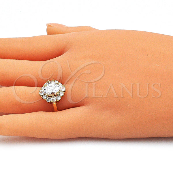 Gold Filled Ring — Multi Stone Ring Teardrop Design with White Cubic — alternate product view — SKU 142619 | Oro Laminado anillo — Multi Stone Ring Teardrop diseño with blanco Cubic — SKU 142619
