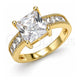 Oro Laminado Multi Stone Ring, Gold Filled Style with White Cubic Zirconia, Polished, Golden Finish, 01.210.0126.06 (Size 6)