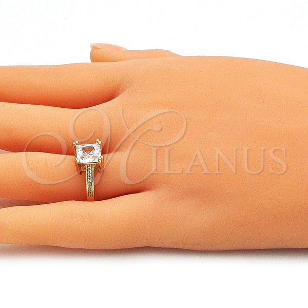 Gold Filled Ring — Multi Stone Ring with White Cubic Zirconia Polished — alternate product view — SKU 142630 | Oro Laminado anillo — Multi Stone Ring with blanco Cubic Zirconia pulido — SKU 142630