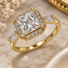 Oro Laminado Multi Stone Ring, Gold Filled Style with White Cubic Zirconia, Polished, Golden Finish, 01.210.0129.06 (Size 6)