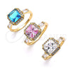 Oro Laminado Multi Stone Ring, Gold Filled Style with White Cubic Zirconia, Polished, Golden Finish, 01.210.0129.06 (Size 6)