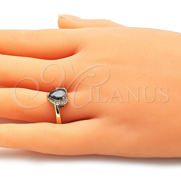 Gold Filled Ring — Multi Stone Ring Heart and Teardrop Design with — alternate product view — SKU 142659 | Oro Laminado anillo — Multi Stone Ring corazón and Teardrop diseño with — SKU 142659