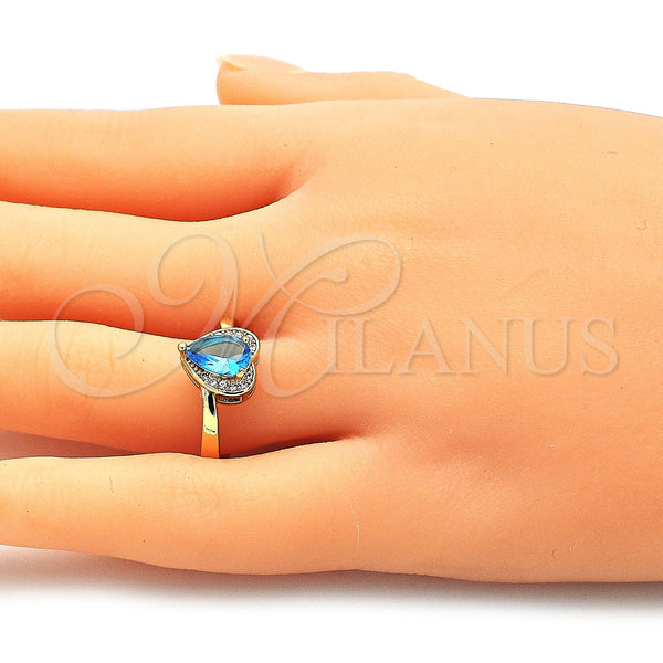 Gold Filled Ring — Multi Stone Ring Heart and Teardrop Design with — alternate product view — SKU 142660 | Oro Laminado anillo — Multi Stone Ring corazón and Teardrop diseño with — SKU 142660